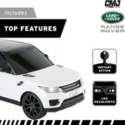 CMJ RC Cars: Range Rover - White - 1:24 Scale, Remote Control Radio SUV Vehicle, 2.4 Ghz, LED Headlights, Indoor-Outdoor Racing Toy, Licensed Model