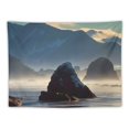 thumbnail image 5 of Chilfamy  Dorm Tapestry Haystack Rock in Cannon Beach Along Oregon in the Pacific Ocean Tapestry Living Home Room Wall Decor 40x60inch, 5 of 6