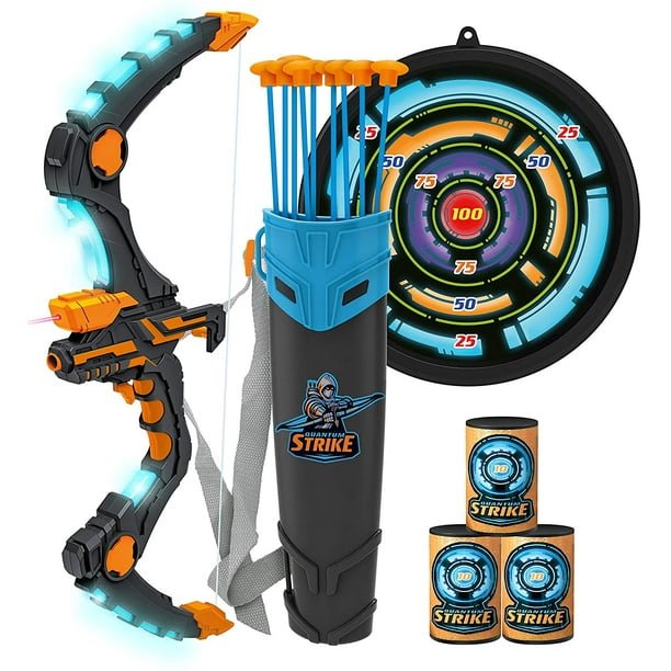 Bow and Arrow for Kids with LED Flash Lights Archery Bow with 9 Suction Cups Arrows, Target