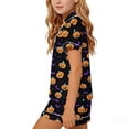thumbnail image 6 of Mifsaly Big Girls 2 Piece Pajama Sets Halloween Pumpkin Graphic Short Sleeve Button Down Shirts and Shorts Kids Soft Comfortable Sleepwear Holiday Outfits, 6 of 7