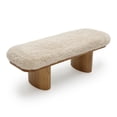 thumbnail image 5 of Ollie Natural Straight Vegan Shearling Bench, 5 of 7