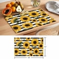 thumbnail image 6 of Yellow Sunflowers Placemats Set of 12, Retro Plants Flowers Black White Striped Non-Slip Place Mats Washable Table Mats for Kitchen Dining Table Decorations Indoor/Outdoor, 6 of 9