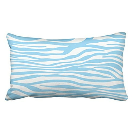 WinHome Blue Zebra Animal Print Pattern Baby Hypoallergenic Pillow Covers Polyester 20 x 30 Inch ...
