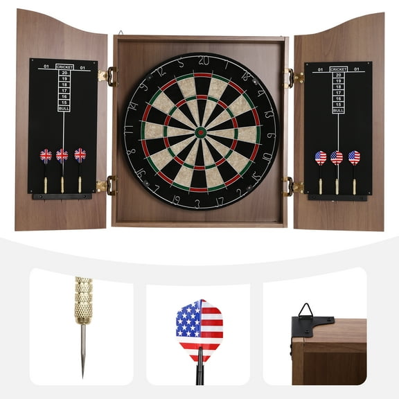 Stylish and  Wall-Mounted Dartboard with Scoreboards, Sisal Surface, and Pre-Drilled Holes for Easy Setup and Competitive Play