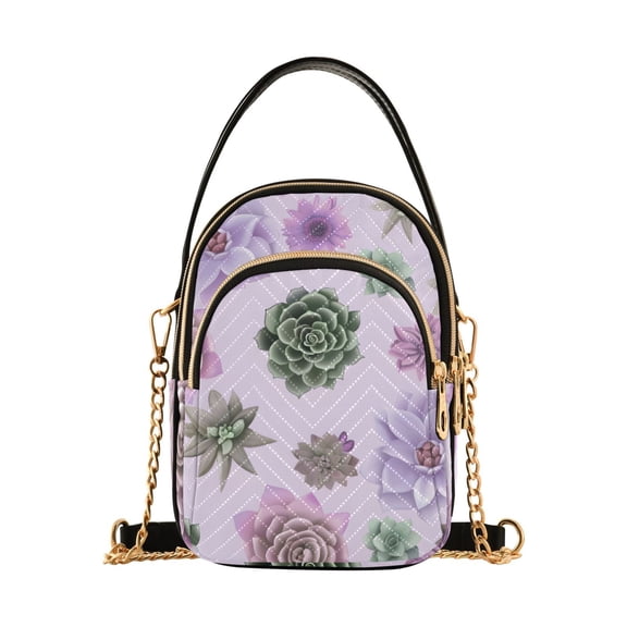 joogoo Women Cactus Succulent Chain Crossbody Bags Shoulder Handbag Phone Purse