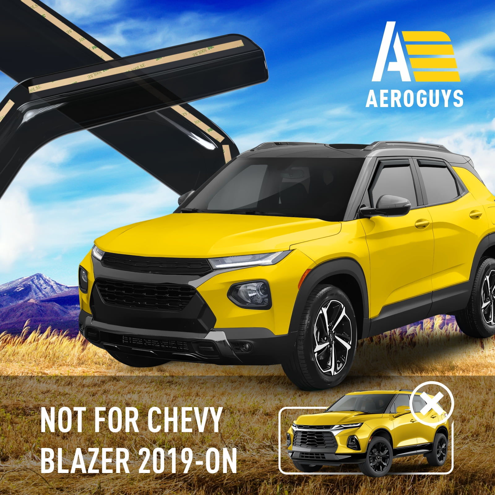 AEROGUYS In-Channel Window Deflectors Extra Durable Window Visors Rain Guards Fit for Chevrolet (Chevy) Trailblazer 2021-2026, Sun Visors, Wind Vent Visors, Car Accessories - 4 pcs. AG0644