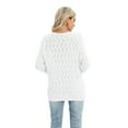 thumbnail image 6 of Womens Cardigan Sweater Thin Knit Cardigan Pompon Long Sleeve V Neck Button Down Lightweight White Sweater, S-2XL, 6 of 6