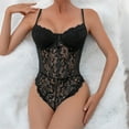 thumbnail image 4 of Penkiiy Women's Mesh Bodysuit, Black, 4 of 6