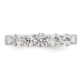 thumbnail image 4 of Solid 14K White Gold Five Stone Diamond Side-Stones with CZ Cubic Zirconia Center Stone Wedding Ring Band Size 6, 4 of 7