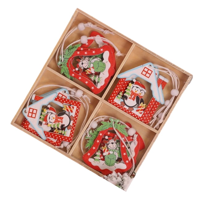 Toystoory Pieza de de árbol de Navidad, colgante pintado con temática, ambientes de vacaciones, accesorios de fotografía DIY, decoración de Kits de decoración para fiestas campana y casa Toystoory HA069280-02