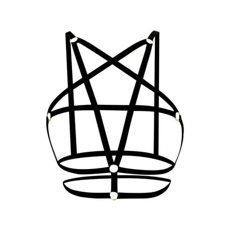 

QYZEU Gothic Clothes for Women Elastic Out Bra Camisole Bustier Hollow Cage Tops Tank Women Lace Bra