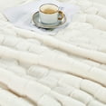 thumbnail image 3 of Home Soft Things Brick Textured Faux Fur Throw Blanket with Micromink Back, Luxury Soft Cozy Fluffy Fluzzy Plush Throw, 60x70 inches, White, 3 of 7