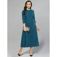 thumbnail image 2 of Idalia Teal Color Striped Flared Kurta, 2 of 5