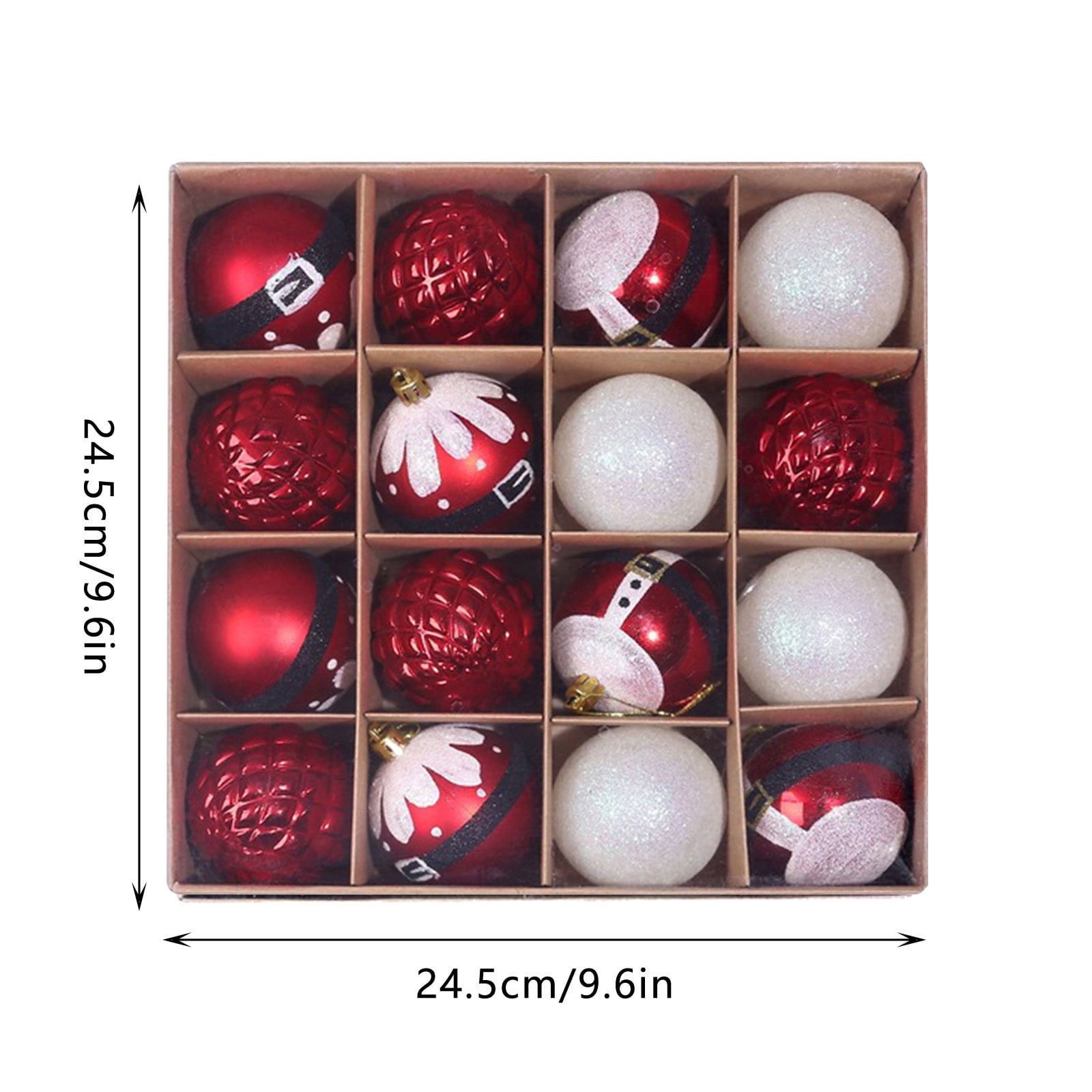 16PCS Christmas Ornaments Christmas Balls Baubles Party Xmas Tree Decorations Hanging Ornament Decor for Xmas Tree Craft Gifts for Home Holiday Wedding Party Decorations