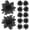 Black, variant on 6.3 Inch Artificial Poinsettias Christmas Glitter Flowers with Clips Xmas Tree Flower Ornament Poinsettias Decor 12 Pieces