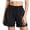 v#5Black16, variant on Rggeeun Women'S Shorts Solid Color Elastic Waist Front Seam Wide Leg Relaxed Fit Pleated With Adjustable Tie & Side Pockets For Splash Fun Bottoms,White,L