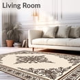 thumbnail image 2 of ODIKA 3'x5' Machine Washable Non-Slip Area Rug, Paisley Medallion Ornate Vintage Scrollwork High Traffic Rug, Beige, 562306, 2 of 7