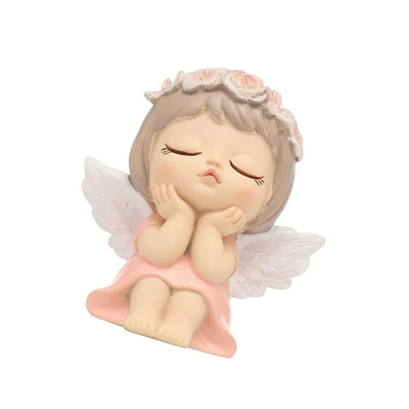 Xingzhi Angel Figurine Car Dashboard Ornament Cake Topper for Entrance Decor Pink