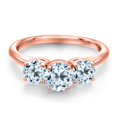 thumbnail image 3 of Gem Stone King 18K Rose Gold Plated Silver Sky Blue Topaz Engagement Ring for Women | 2.40 Cttw | Round 6MM | Gemstone November Birthstone | Size 7, 3 of 6