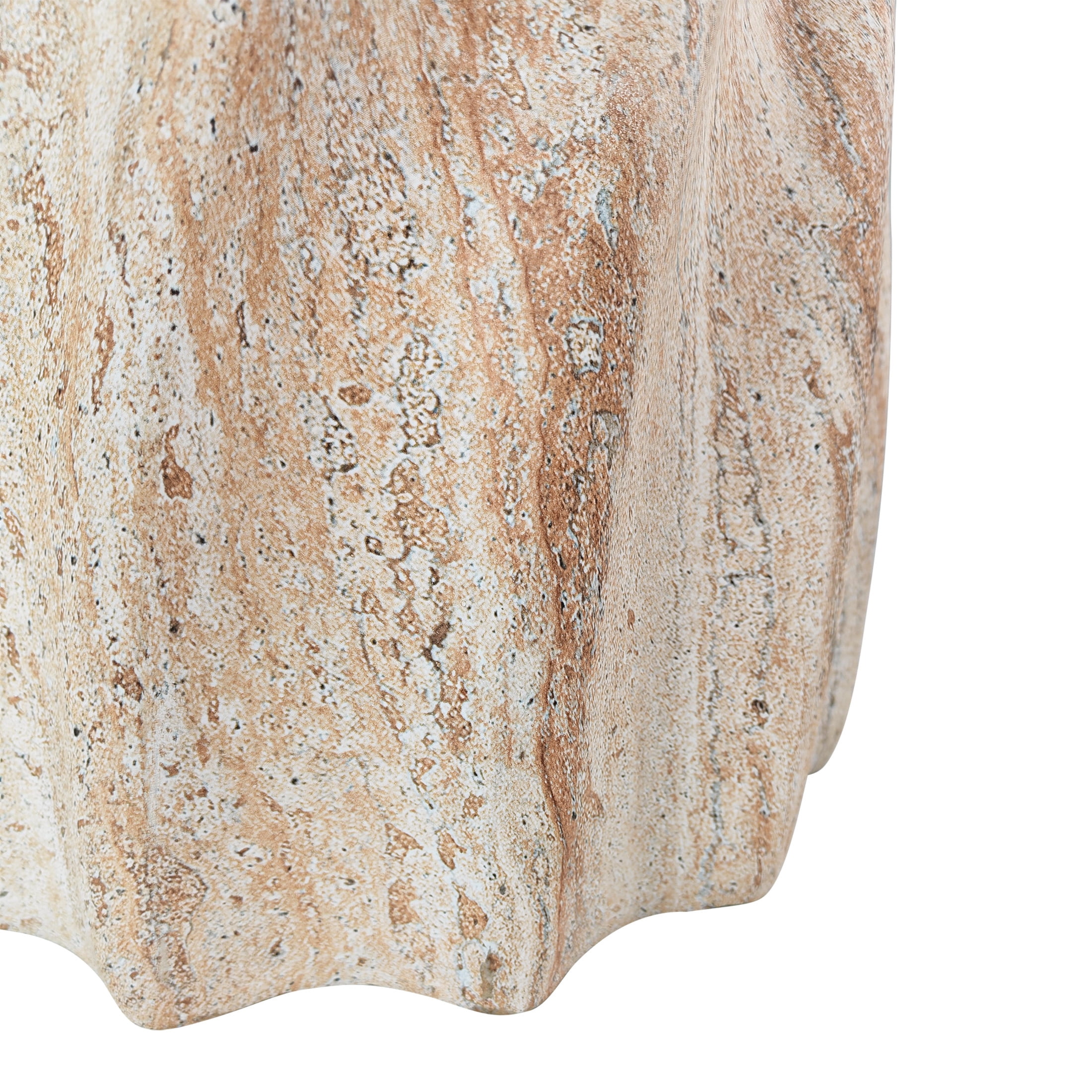 Christopher Knight Home MGO Side Table with Sunburst Top and Hourglass Design, Travertine Finish