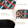 thumbnail image 5 of FORMRS Makeup Bag Travel Cosmetic Organizer for Women Fold Flat Zipper Pouch with Handle, Green Plaid, 5 of 8