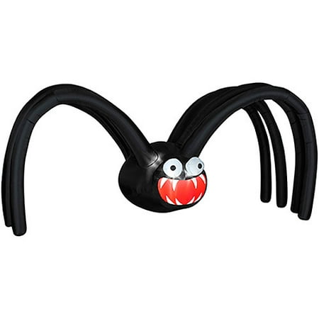 Gemmy 5'H x 12'W Airblown Halloween Giant Inflatable Black Spider with Big-Mouth