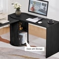thumbnail image 6 of Wirrytor L Shaped Desk Corner Office Desk Computer Desk with Storage Cabinet, Gaming Desk, Gaming Computer Desks for Study,Working,Black, 6 of 9