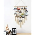 thumbnail image 2 of PENGXIANG Hanging Photo Display with Macrame, Boho Decorative Wall Hanging Pictures Organizer, Perfect for Home Decor(White),Birthday Party Travel Baby Family Photos Gift, 2 of 6