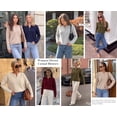 thumbnail image 5 of PRETTYGARDEN Women's Fall Button Up Cozy Pullover Sweaters | Stretchy Soft Knit, Drop Shoulder Long Sleeve Tops, Henley Crewneck Rolled Edge, Dressy Casual Blouses, Trendy Winter Clothes, 5 of 8