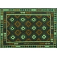 thumbnail image 1 of Ahgly Company Indoor Rectangle Oriental Turquoise Blue Traditional Area Rugs, 7' x 9', 1 of 4