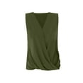 thumbnail image 4 of QUINDOS Tank Tops for Women 2025 Yoga Summer Army Green Fashion Solid V-Neck Sling Tank Tops Casual Sleeveless Blouse T-Shirts Womens Camisoles, 4 of 5