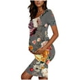 thumbnail image 5 of breaise Maternity Summer Dress, Women's Maternity Short Sleeve Dresses Side Ruching Bodycon Dress for Daily Wearing or Baby Shower, 5 of 6