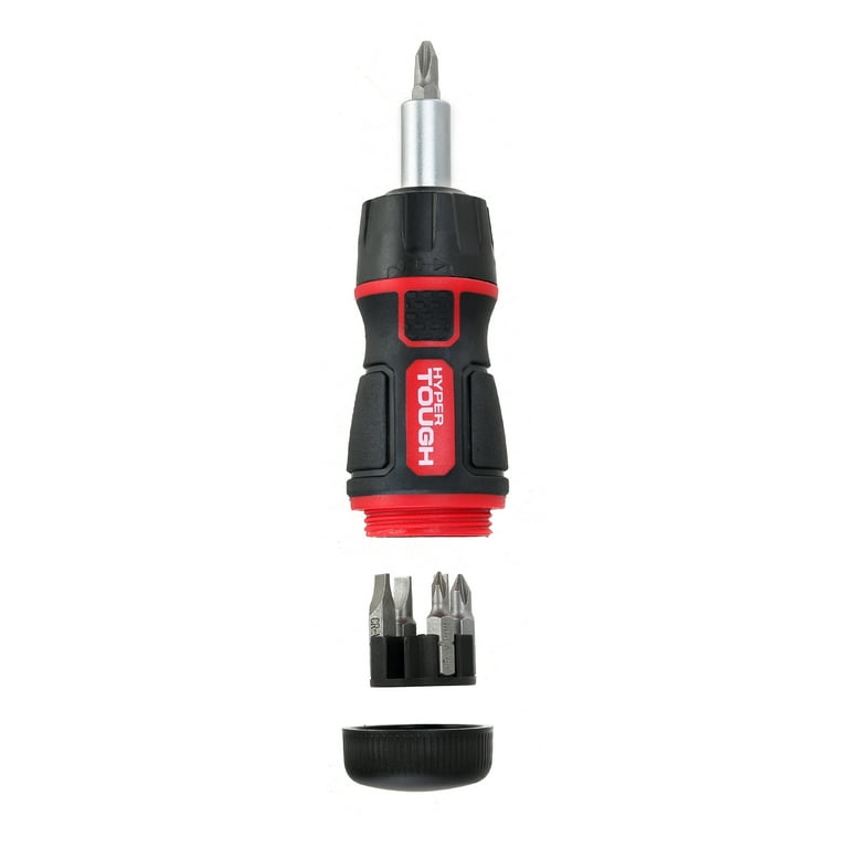 Hyper Tough 7 Piece Stubby Ratcheting Screwdriver Bit Set