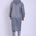 thumbnail image 5 of Raindrops Grey Portable Adult Raincoat with Hood and Drawstring Waterproof EVA for Outdoor Activities One Size Fits Most, 5 of 8