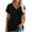 Black, variant on Womens Fashion Summer Tops 2025 Plus Size V-Neck Short Sleeve Lace Tops T-Shirt Tees Loose Short Blouse