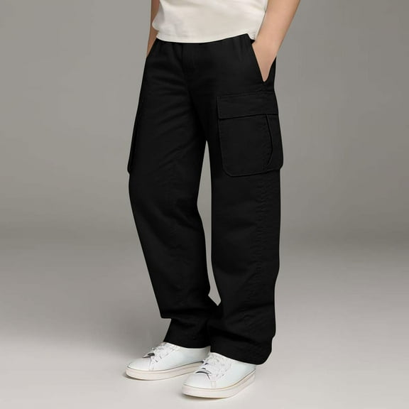 Boys Girls Cargo Pants Kids Water Resistant Hiking Pants Fleece Athletic Active Soft Sweatpants Pull On Casual Pants Joggers Hiking Pants Quick Dry Lightweight Sweatpants