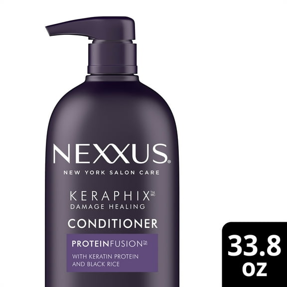 Nexxus Keraphix with ProteinFusion Conditioner Silicone-Free with Keratin Protein and Black Rice for Damaged Hair 33.8 oz