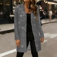 thumbnail image 6 of FAHXNVB Women Sequin Open Front Cardigans Long Sleeve Longline Summer Cardigans Loose Fit Lightweight Party Evening Blazers, 6 of 8