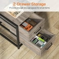 thumbnail image 4 of Tribesigns 55 Inch Computer Desk with 2 Drawers and Storage Shelves, Rustic Office Desk with Hutch, Study Writing Gaming Table Laptop Workstation for Home Office(Grey), 4 of 6