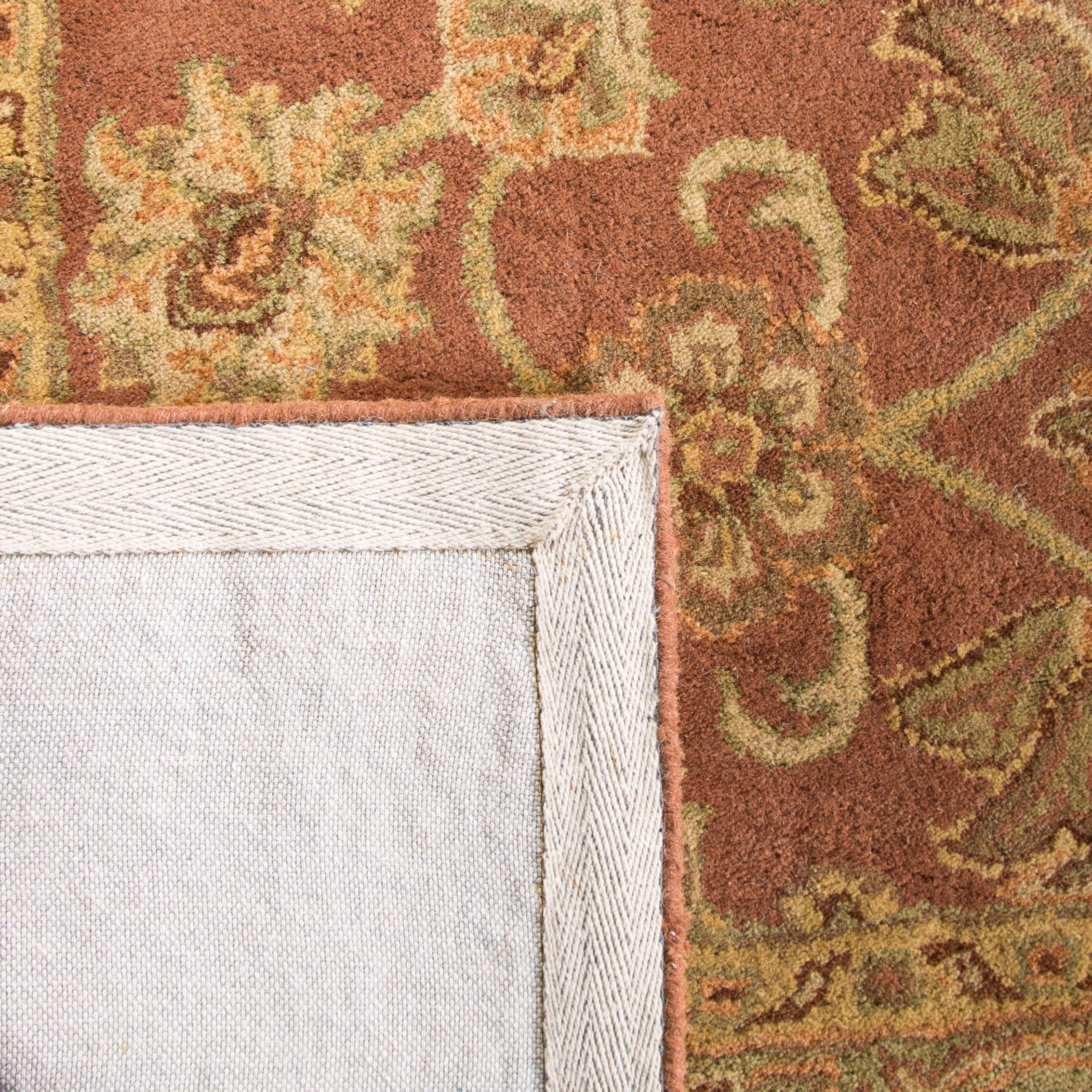 Safavieh Golden Jaipur Dreda Bordered Wool Area Rug, Rust/Green, 5' x 8'