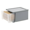 thumbnail image 2 of 17.1pk 5qt Stacking Drawer: Plastic Storage, Stackable Utility, Clear & Gray, Universal Placement, 1 Drawer, 2 of 8