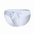 thumbnail image 6 of SGFCWSX Men's Solid Drawstring Swim Briefs in Quick-Dry Fabric** White XL, 6 of 8
