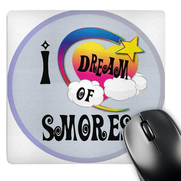 3dRose, Cute Girly Heart Star Clouds I Dream Of Smores, MousePad