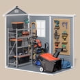 thumbnail image 6 of Asofer 6x4ft Resin Plastic Outdoor Storage Shed with Floor, Side Window & Lockable Door for Backyard Garden Patio, Gray, 6 of 8