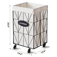 thumbnail image 2 of Collapsible Laundry Baskets with Wheels,Laundry Hamper with Removable Lined for Easy Cleaning,Sturdy Metal Frame Storage Basket for Clothes,Toys,Towels,Black+White, 2 of 7