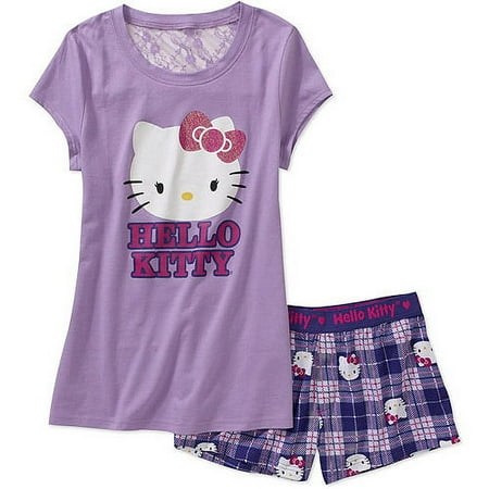 Juniors Hello Kitty Sleep Short And Tee