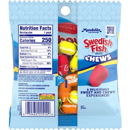 SWEDISH FISH CHEWS ASSORTED SOFT CANDY 2.12 OZ