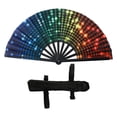 thumbnail image 2 of Large Holographic Folding Hand Fan, Folding Hand Wave Fan, Clap Fans For Line Dancing, Foldable Craft Holding Laser Colors Hand Fan, For Line Dancing,Party, Dance Enthusiasts Gift, 2 of 6