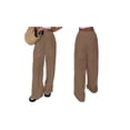 thumbnail image 3 of Womens Summer Solid Color Hollow Out Embroidery Casual Elastic Waist Long Pants Versatile Comfort Camel Color L, 3 of 8