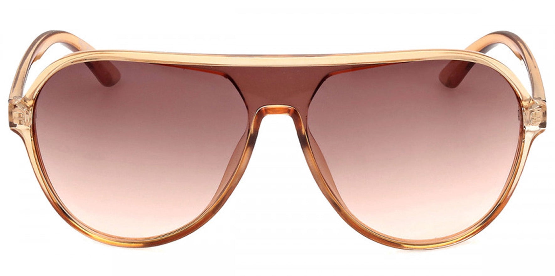 Harley-Davidson Women's Shiny Light Light Brown Pilot Shield Sunglasses w/ Gradient Lens - HD5059S-45F-00